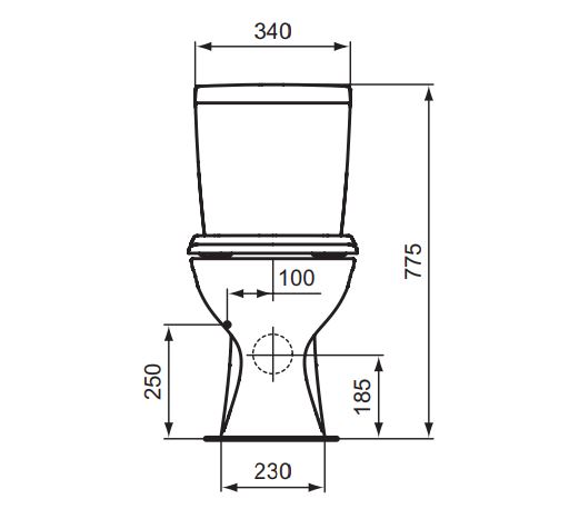 E405861 УНИТАЗ-КОМПАКТ с функцией микролифт VIDIMA SEVA FRESH  - Вид №1