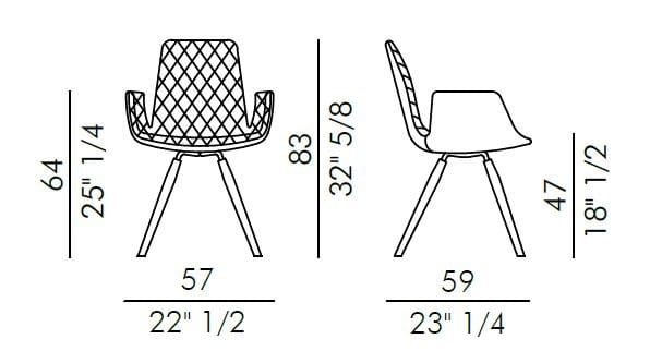 Кожаный мягкий стул с подлокотниками EFORMA Lenny ARCH-00034096 - Вид №2