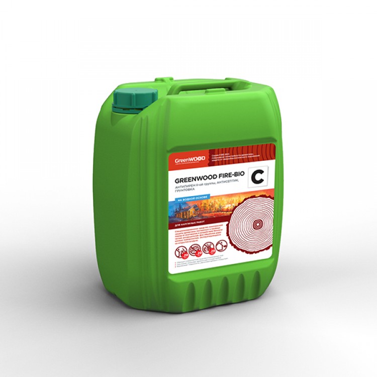 GWF-CS/10 GreenLAB GREENWOOD FIRE-BIO C Готовый раствор, 10 л, АНТИПИРЕН II-ой группы, АНТИСЕПТИК, ГРУНТОВКА 