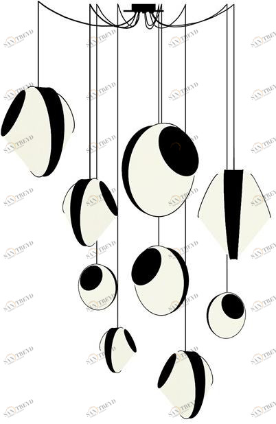 designheure Светодиодный подвесной светильник из ткани Reef sun-id-1345138