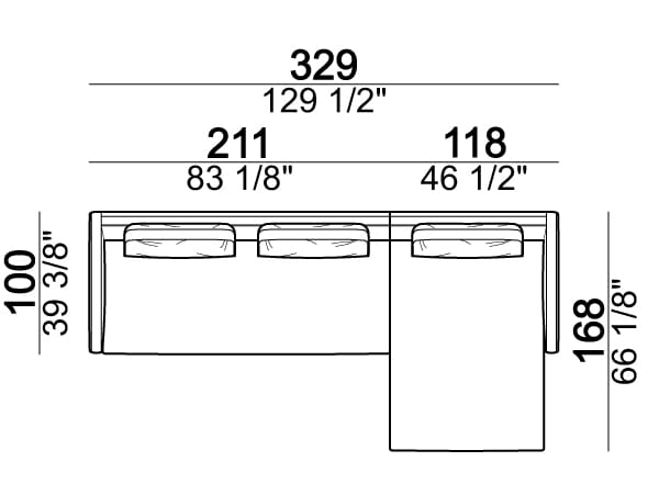 Тканевый диван с полуостровом Arketipo MOSS ARCH-00121787 - Вид №25