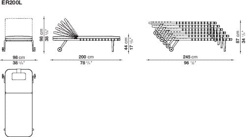 Тканевая Садовая кровать с колесами B&B Italia Outdoor ARCH-00145287 - Вид №3