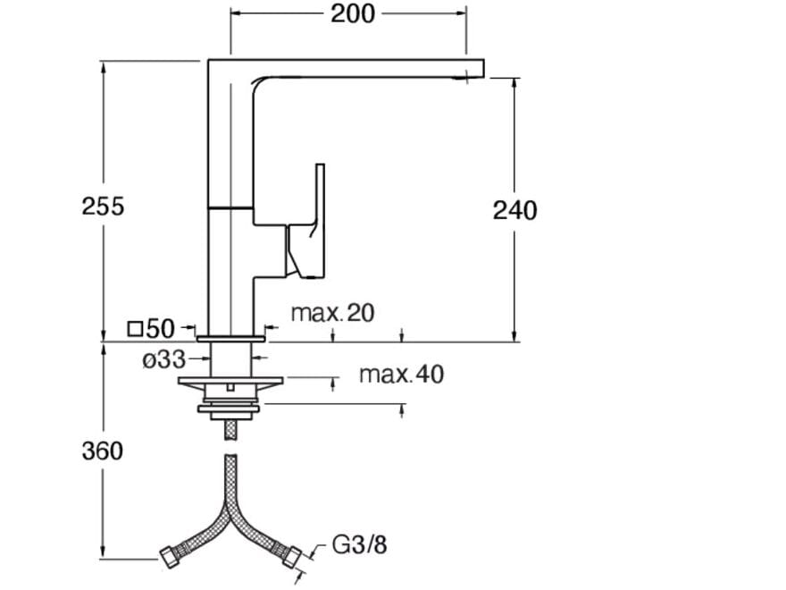 Однорычажный смеситель для кухни с поворотным изливом CRISTINA Rubinetterie кухня-современная коллекция ARCH-00057548 - Вид №1