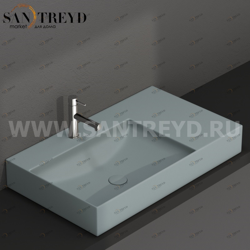B6R80SBL Подвесная раковина настенная прямоугольная Ceramica Globo T-EDGE