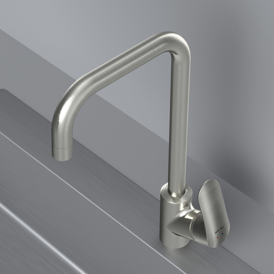 F8006011 смеситель для кухни G-образный излив сатин шт. AM.PM Like - Вид №3