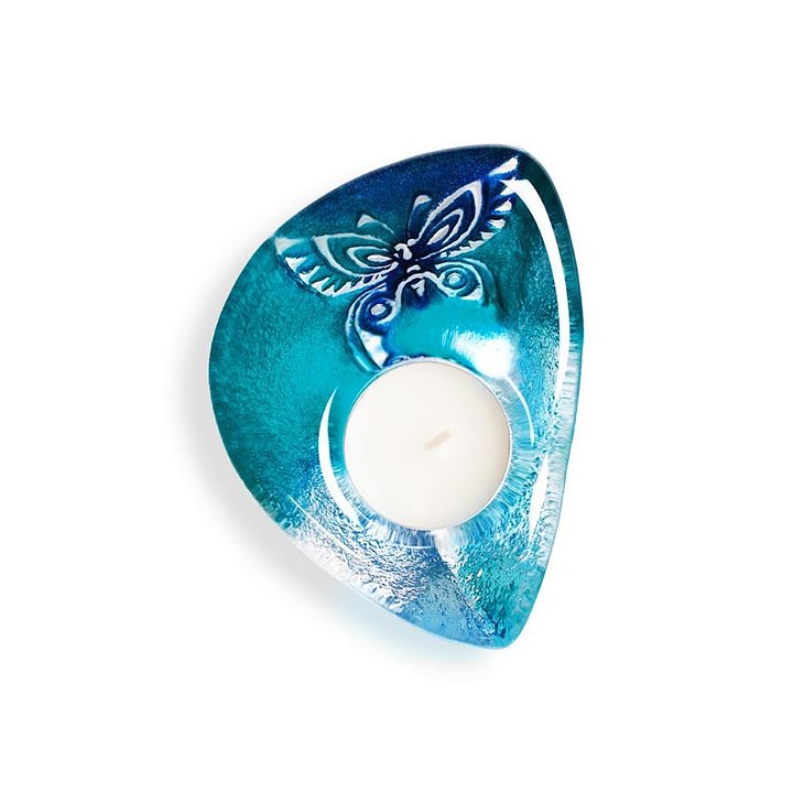 69000 Подсвечник "Бабочка", голубой, 125 мм. Maleras 