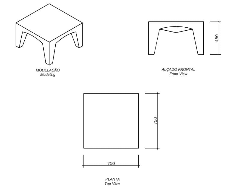 Бетонный квадратный стол для общественных мест amop Lord ARCH-00024132 - Вид №2