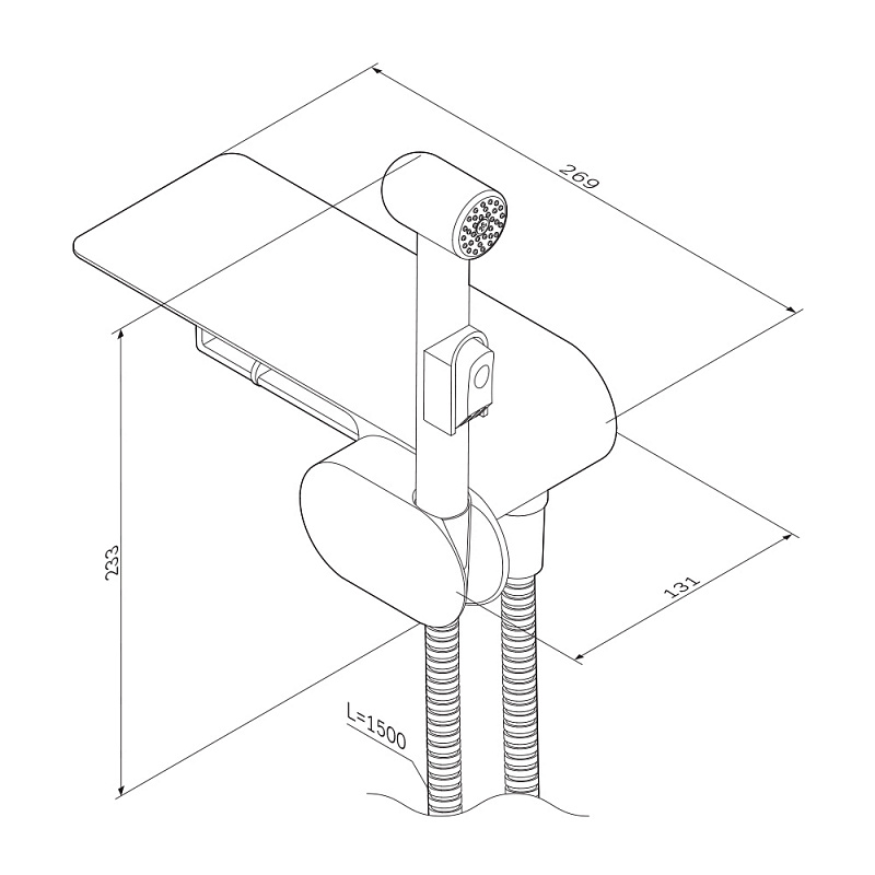 F0202600 гигиенический набор со смесителем для душа с полкой хром шт. AM.PM Like - Вид №6