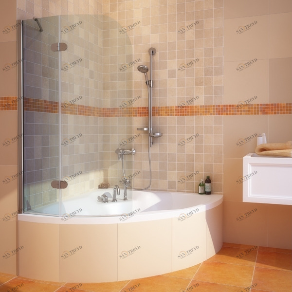 90X150GV102AR Душевое ограждения на борт вынны GUTEWETTER Германия LUX