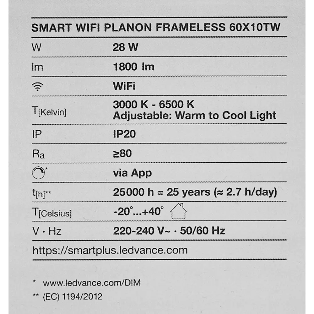 Безрамный накладной светильник WiFi 28 Вт IP20, 60X10 мм, 1800 Лм 89139648 STLM-2122251 LEDVANCE  - Вид №11