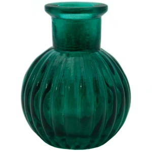 Ваза бутылочная стекло цвет изумруд 8 см