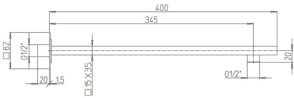 Paini - 50CR745T540BI настенный кронштейн для верхнего душа  - Вид №1