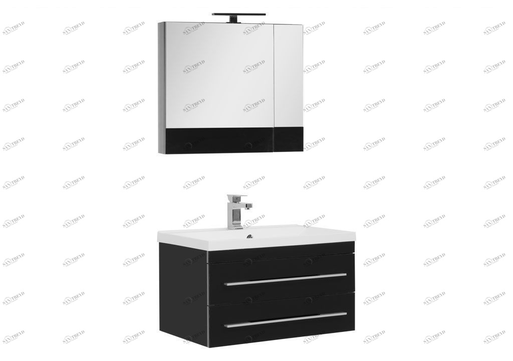 Мебель для ванной Aquanet Верона NEW 75 черный (подвесной 2 ящика) 00231033
