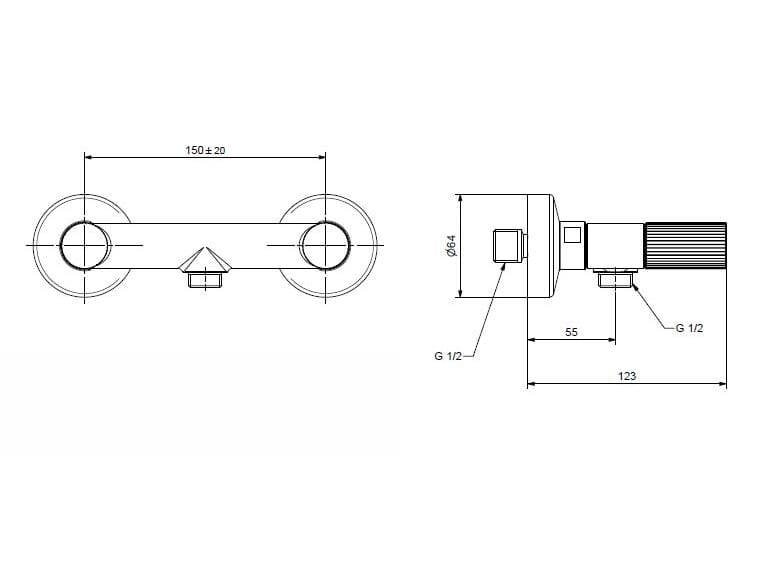 Хромированный латунный смеситель для душа Bugnatese Moon ARCH-00148870 - Вид №2
