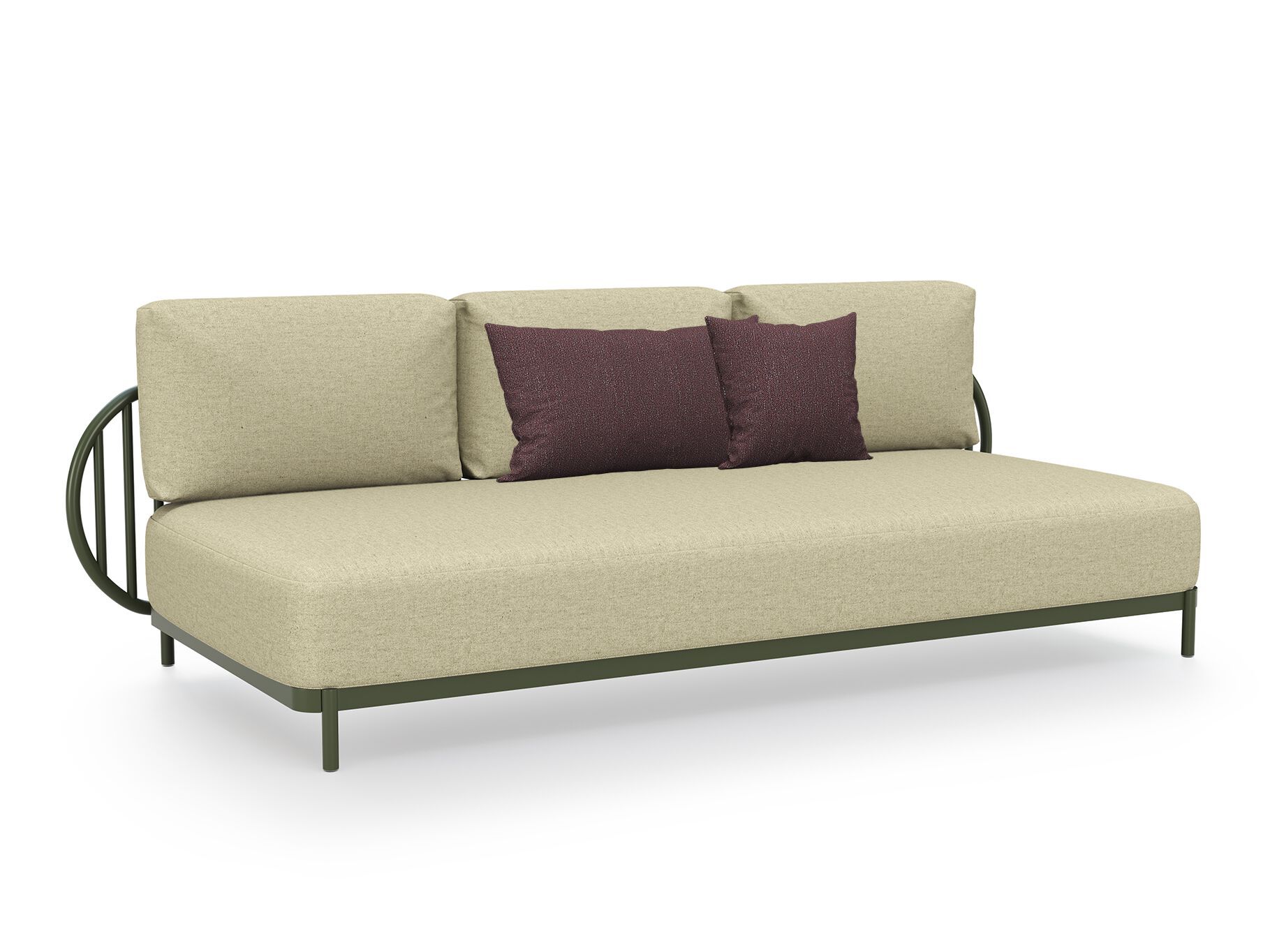 3-местный алюминиевый и Sunbrella® садовый диван YAAZ Ova ARCH-00008671 - Вид №1