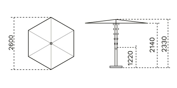 Алюминиевый зонтик с порошковым покрытием Scolaro Parasol Revo ARCH-00101829 - Вид №5