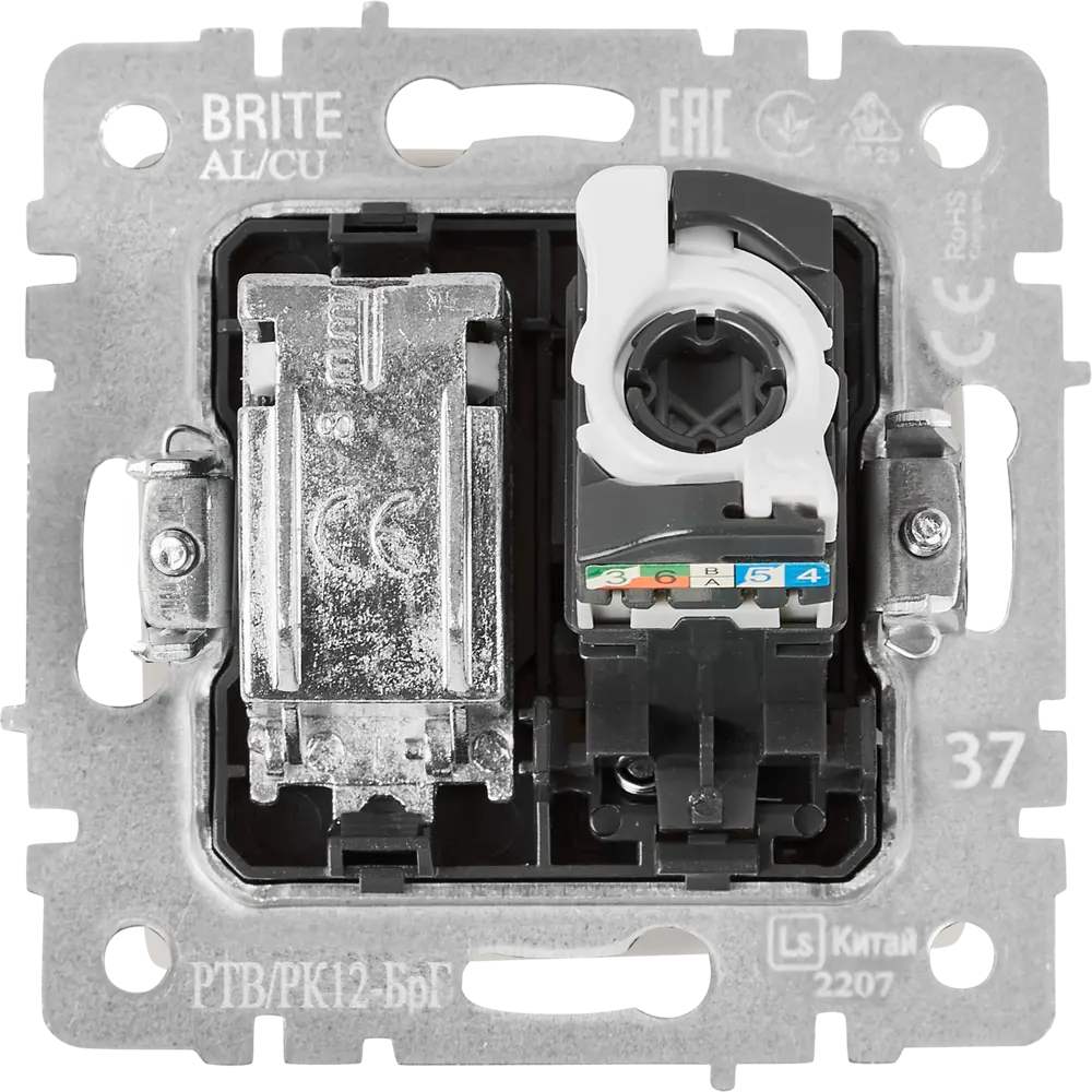 Встраиваемая TV-розетка IEK Brite с двойным портом 87761545 STLM-1119430 - Вид №3