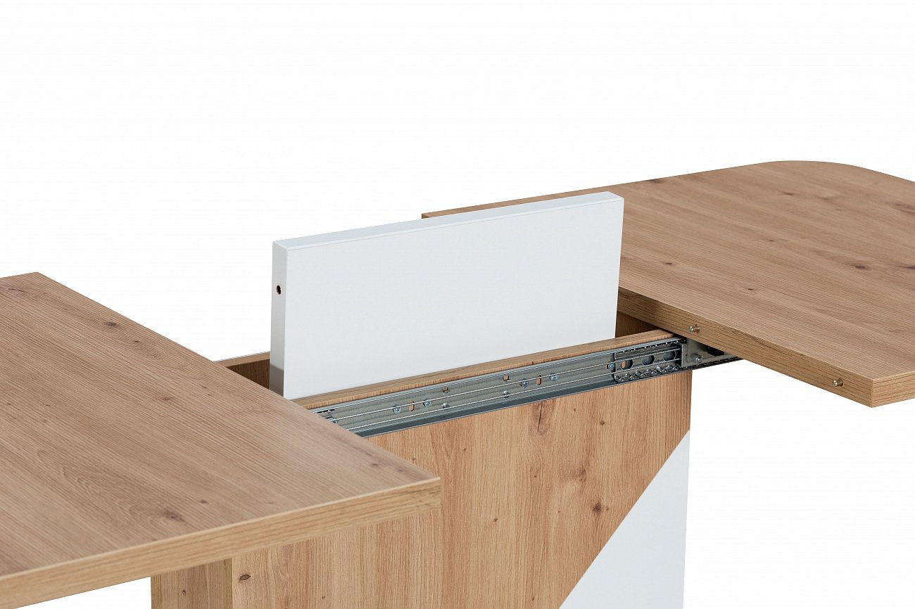 Стол обеденный раздвижной коричневый с белой вставкой 110-145 см Accent STOOL GROUP  00-3958850 Белый;коричневый  - Вид №4