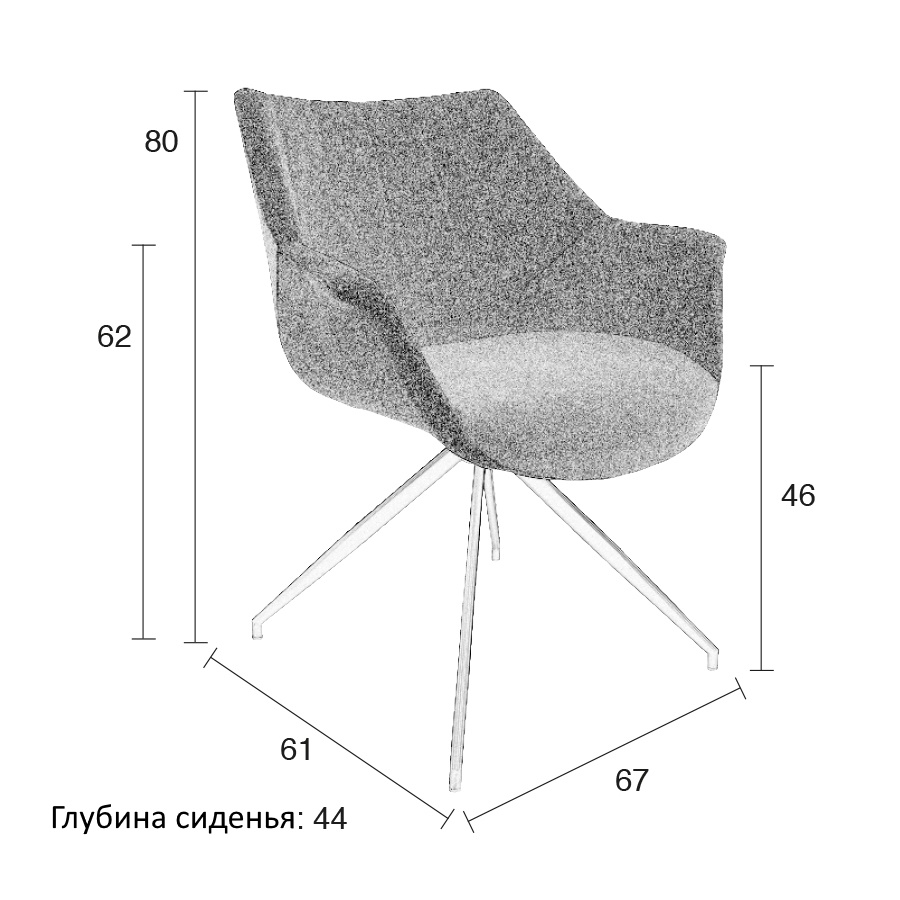Кресло Doulton коричневое Zuiver 1200119 - Вид №16