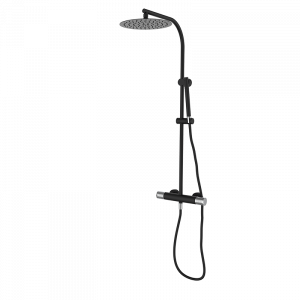 75425752XL PREMIUM Черный душ термостатический с колонкой Черный-Хром GRB MIXERS