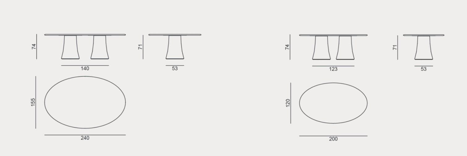Бетонный овальный садовый стол Gervasoni Gervasoni Outdoor ARCH-00090085 - Вид №2