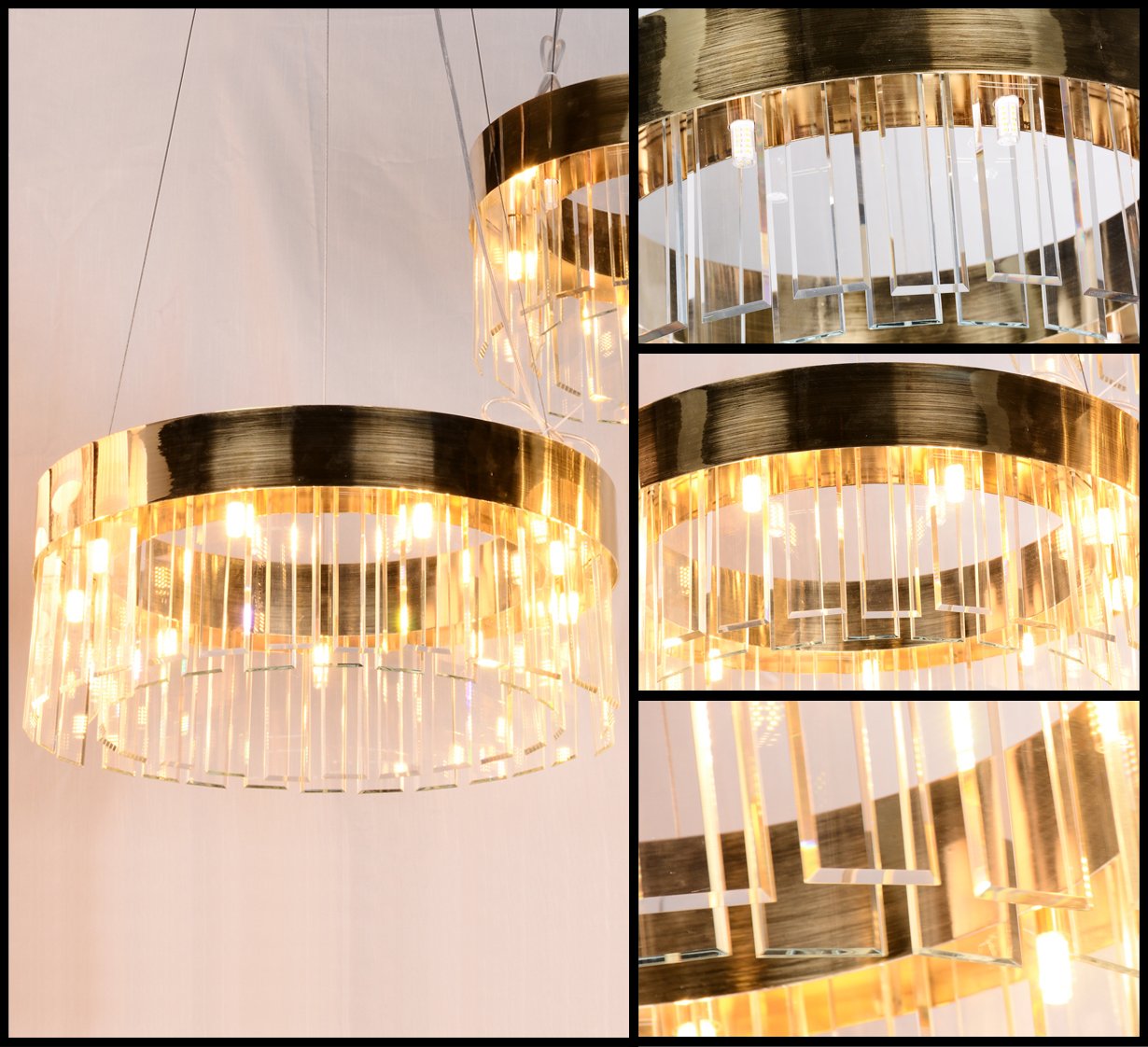 Люстра стеклянная 24х48 см золотая Delight Collection BRCH9071-48 DELIGHT COLLECTION ДИЗАЙНЕРСКИЕ 00-3883073 Золото;прозрачный  - Вид №1