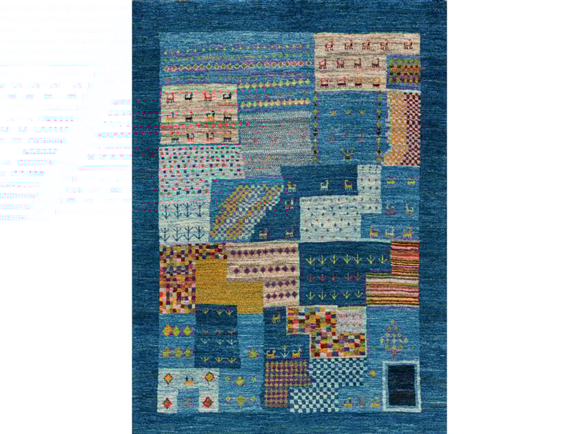 Прямоугольный шерстяной клетчатый ковер Zollanvari Gabbehs Geometric ARCH-00038772