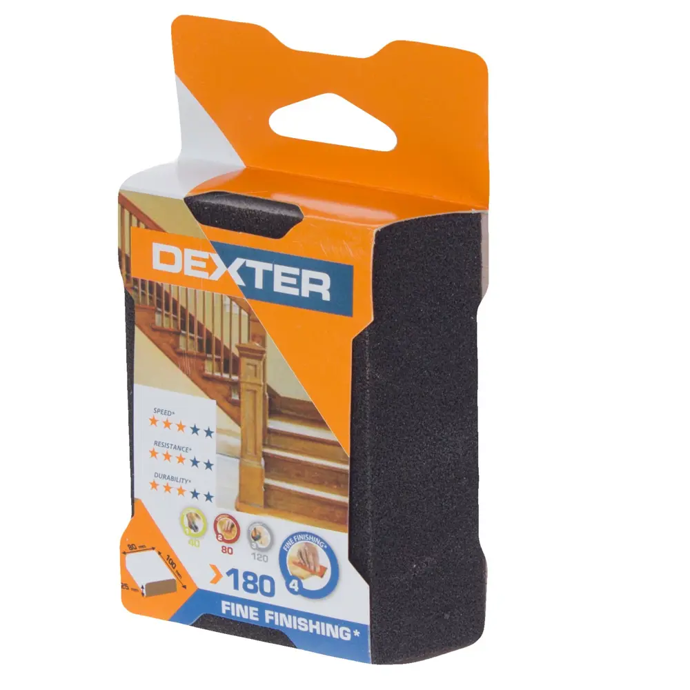 18781749 Губка шлифовальная абразивная четырехсторонняя Dexter P180 100x80x25 мм STLM-0012643  - Вид №2