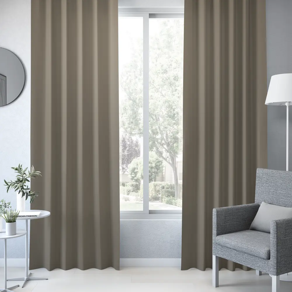 Штора на ленте Inspire Lirio 140x280 см цвет серо-коричневый 88311161 STLM-2073488  - Вид №5
