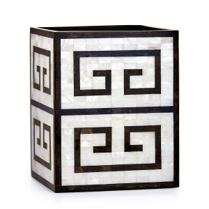 GKEY-SHELL-WB Корзина для мусора с греческим ключом Labrazel