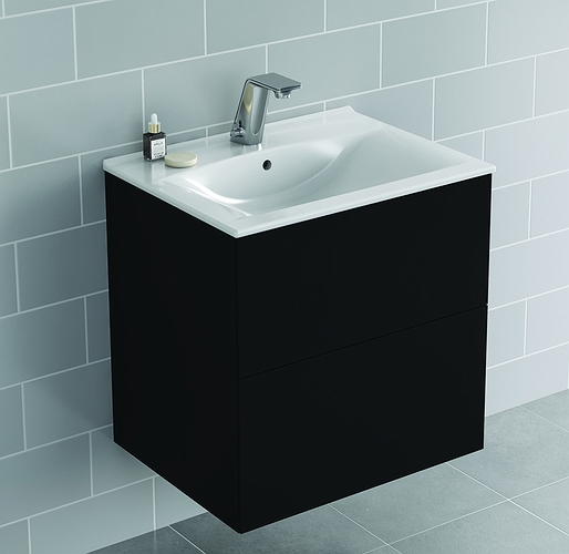 9751021111 IDO Elegant напольная тумба под умывальник, с двумя ящиками, W = 600 мм, W1 = 610 мм, белый - Вид №2