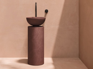 Бетонная отдельно стоящая круглая раковина