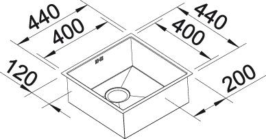 521558 Кухонная мойка Blanco Zerox 400-U Durinox  Blanco Zerox - Вид №4