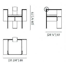 Morelato Кресло из клена с подлокотниками Contemporaneo Art. 3899/a - Вид №6