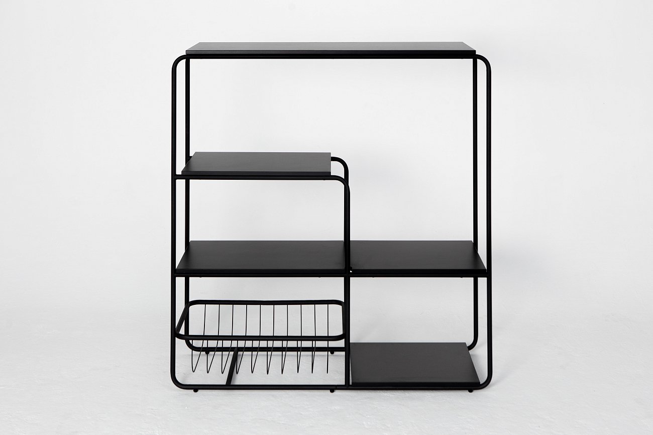 Стеллаж металлический с 4 полками черный Bauhaus by Varya Schuka WOODI  00-3966206 Черный  - Вид №3