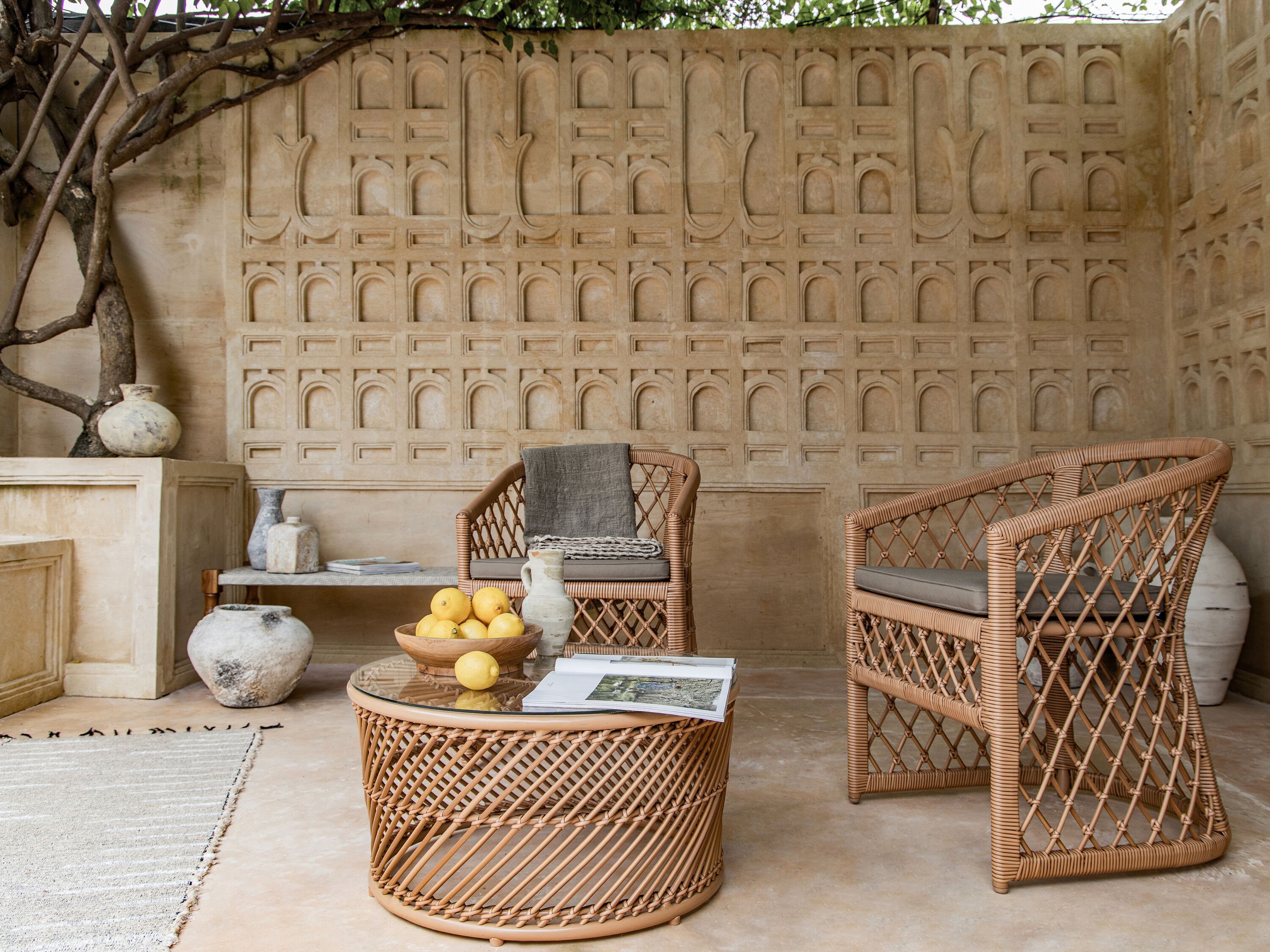 Синтетическое волокно круглый низкий садовый журнальный столик cbdesign Agadir ARCH-00022085 - Вид №1