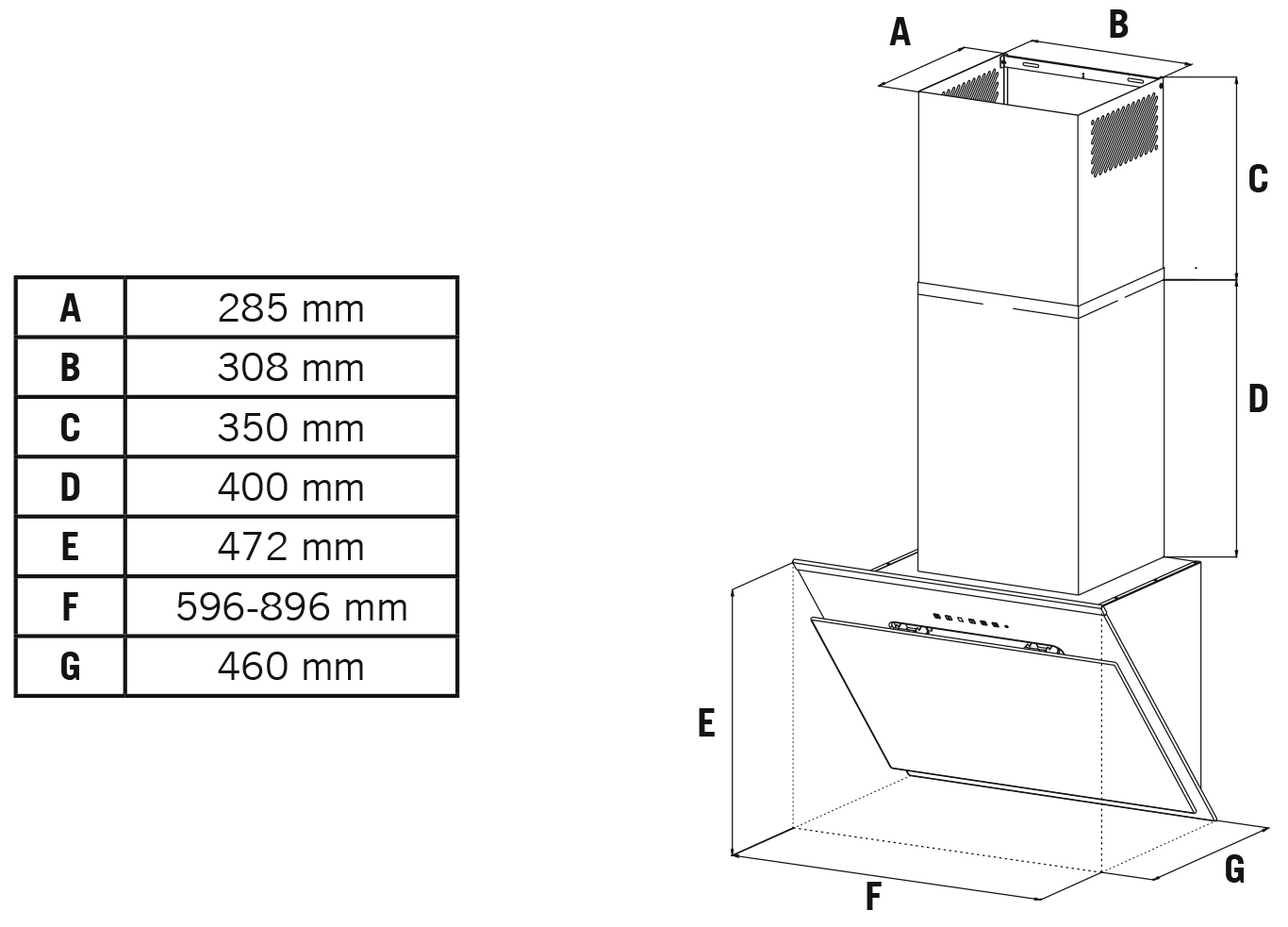 1115552 Вытяжка наклонная Simfer 8668SM белый STDN-0122564 - Вид №11