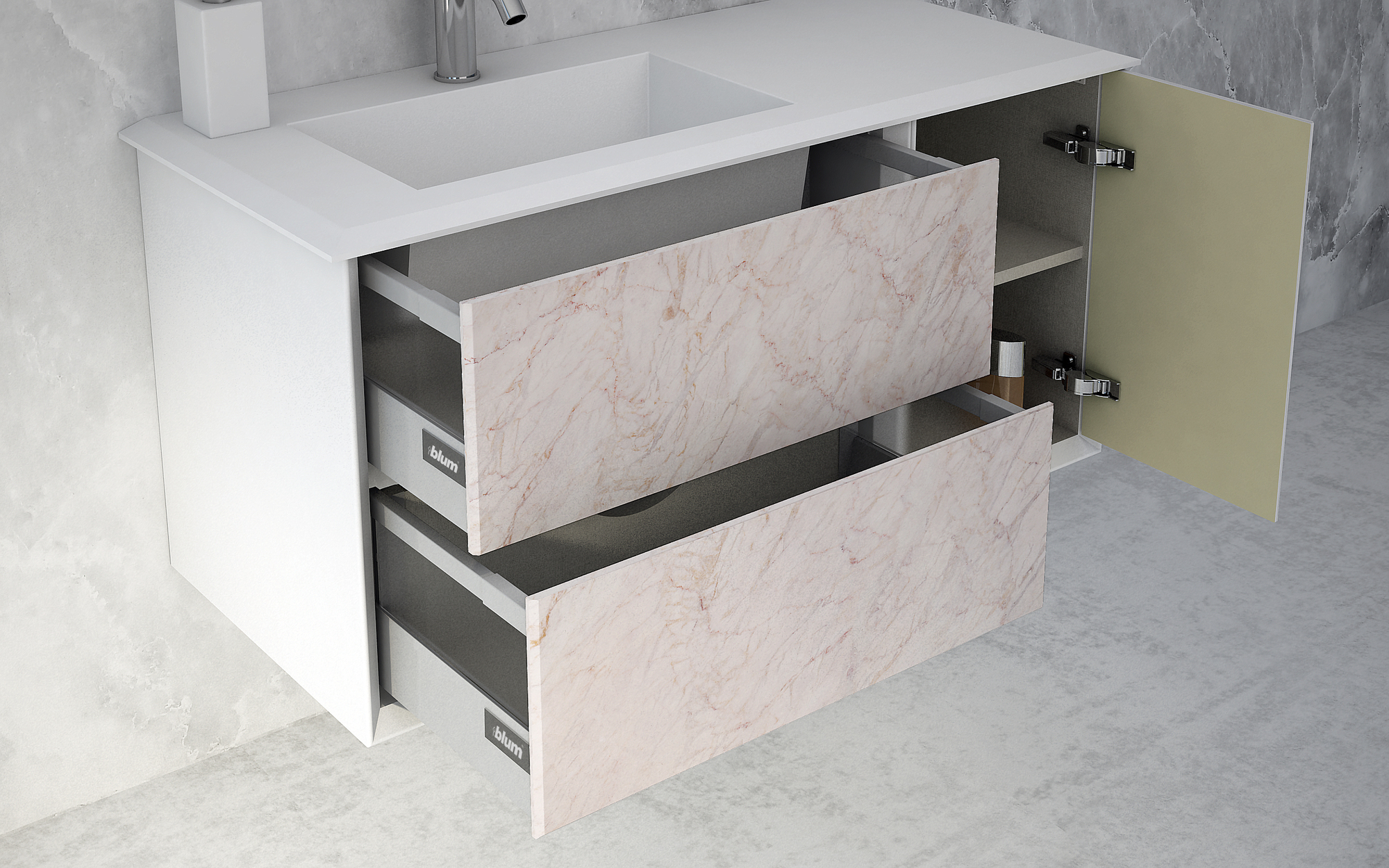 Мебель для ванной CEZARES BELLAGIO 140 Pink Stone - Вид №1