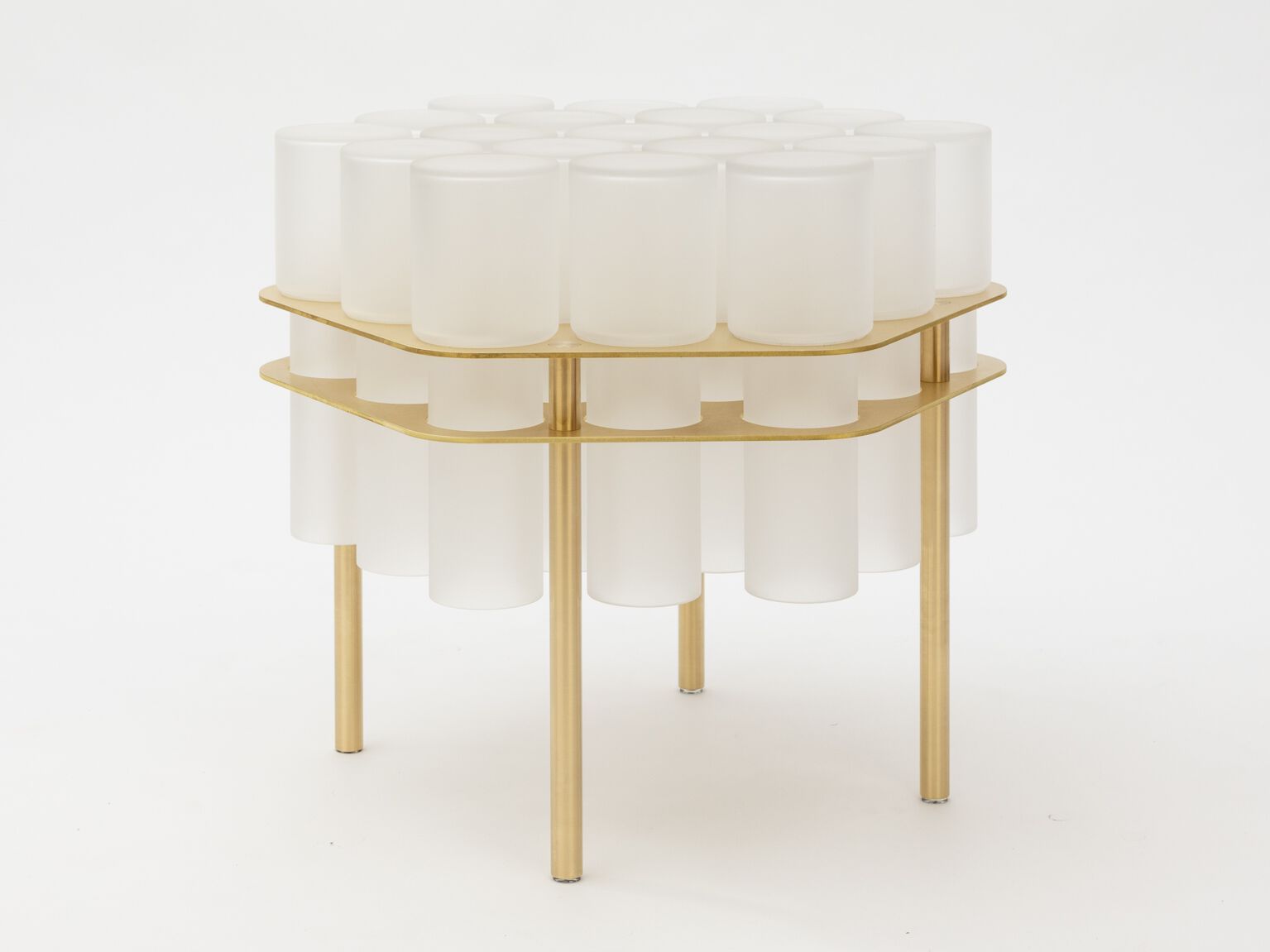 Журнальный столик из дутого стекла и латуни SkLO FIELD 19 ARCH-00024742