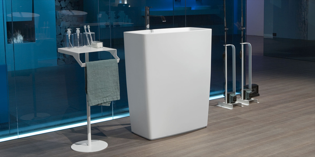 Столик с полотенцедержателем GINO1,GINO2 Antonio Lupi GINO белый Antoniolupi GINO1GINO2 - Вид №1