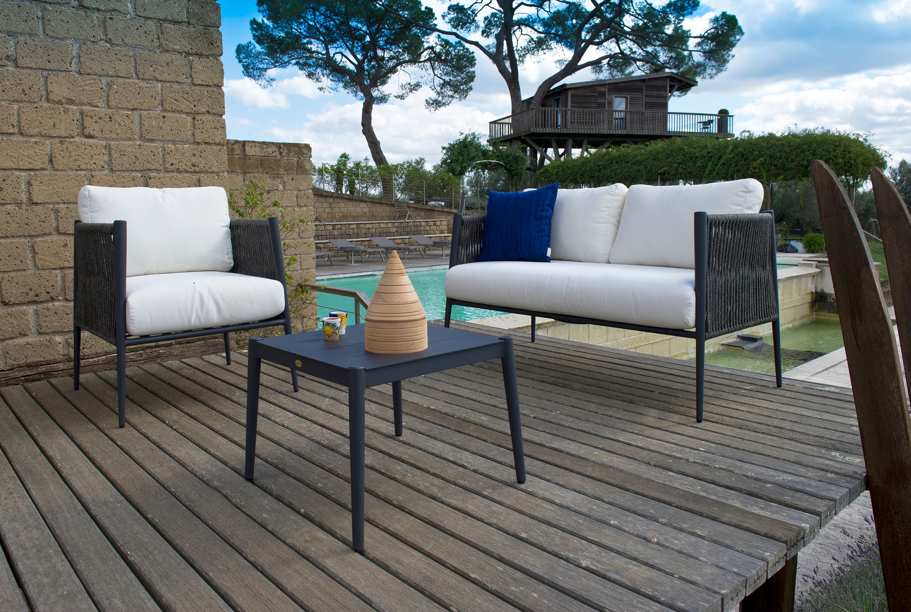 Алюминиевый садовый стул и полиолефиновая веревка Unopiù свет ARCH-00077755 - Вид №7