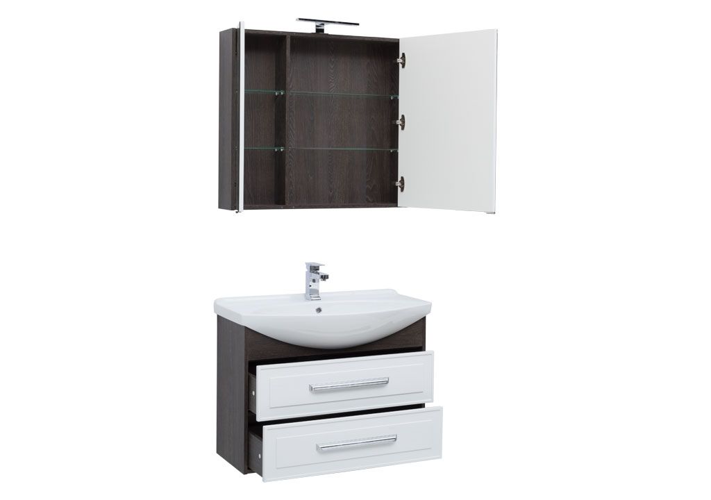 Мебель для ванной Aquanet Остин 85 дуб кантербери/белый 00211655 - Вид №1