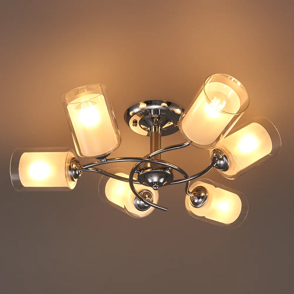 Люстра потолочная JLIGHT RIFT 6 ламп 28 м², цвет хром 84534221 STLM-2077417  - Вид №2