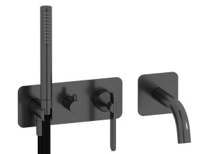 Настенный смеситель для ванны с 4 отверстиями и ручным душем