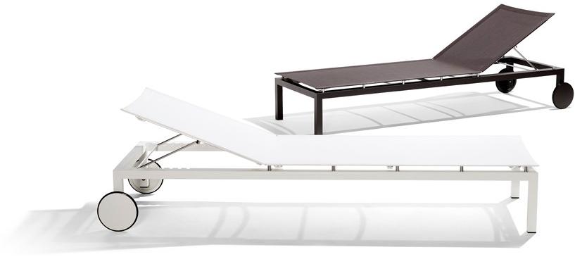 TRIBÙ Садовая кушетка с откидной спинкой batyline® на колесиках Natal alu 05940 - Вид №2