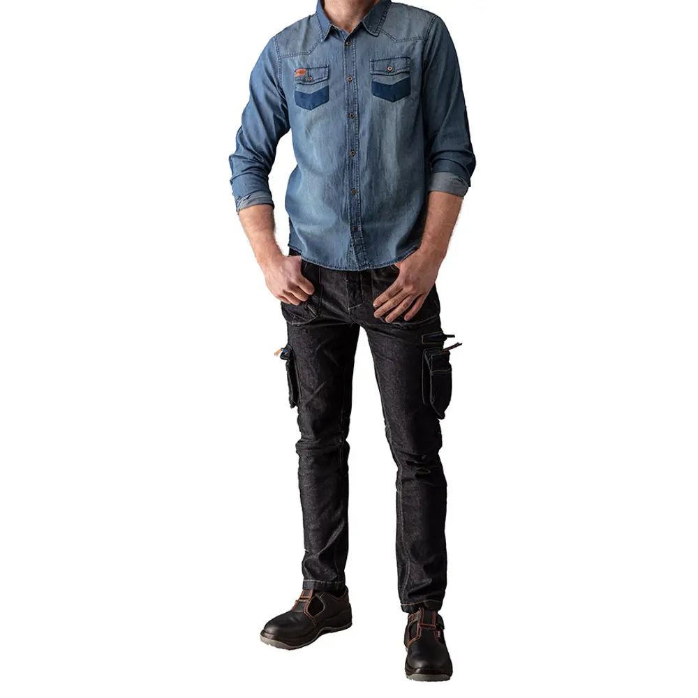 Рубашка Neo Tools Denim темно-синяя размер S рост 178 83304105 STLM-2109130 - Вид №4