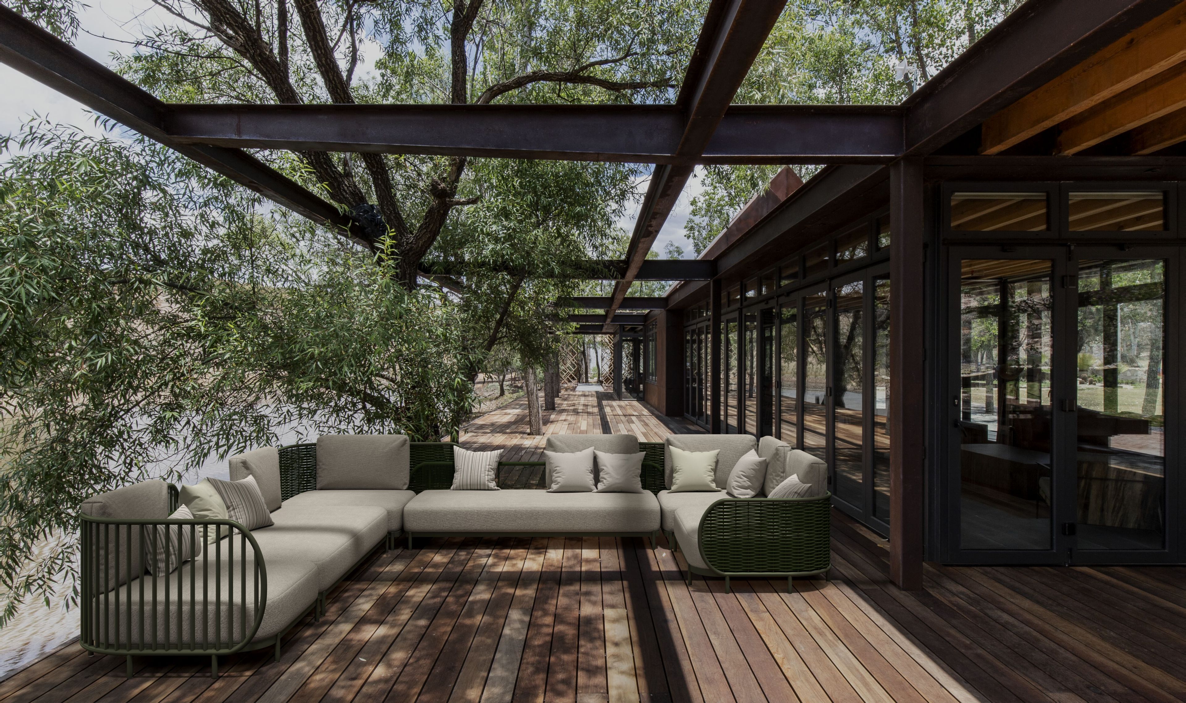 2-местный алюминиевый и Sunbrella® садовый диван YAAZ Ova ARCH-00035718 - Вид №9