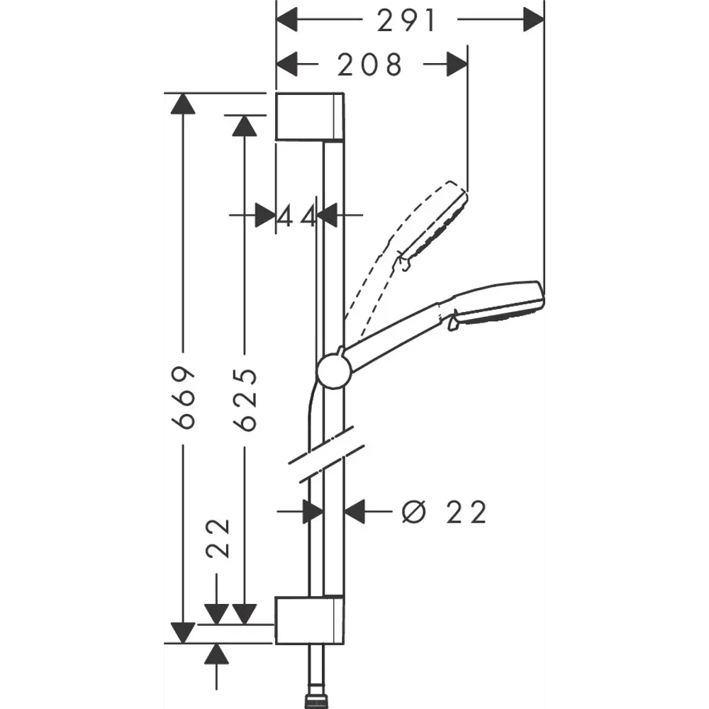 Душевая стойка Hansgrohe Crometta 100 Multi 65 см 3 режима 82600627 STLM-2089052 Без серии - Вид №2