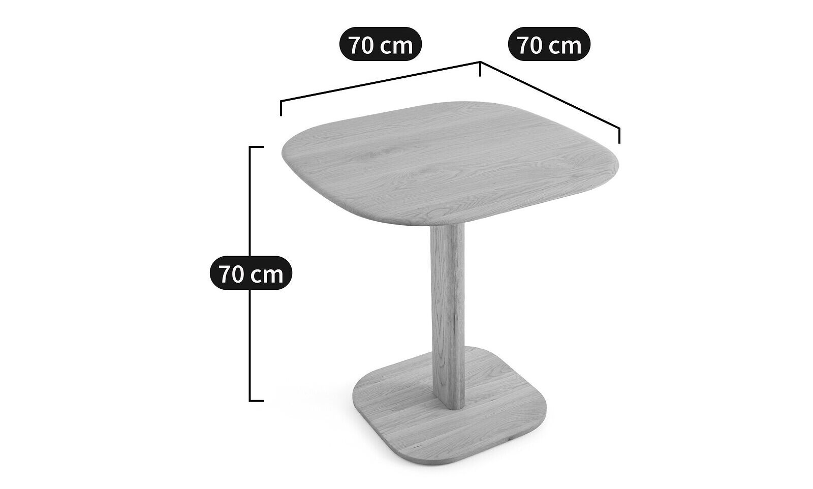 Квадратный дубовый стол AMPM MONCEAU ARCH-00113156 - Вид №4