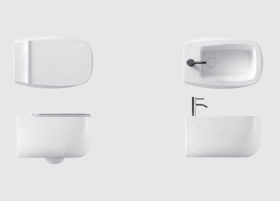 33130101.01 Биде подвесное 550х335х450 мм Alice Ceramica Nur Белый глянцевый - Вид №9